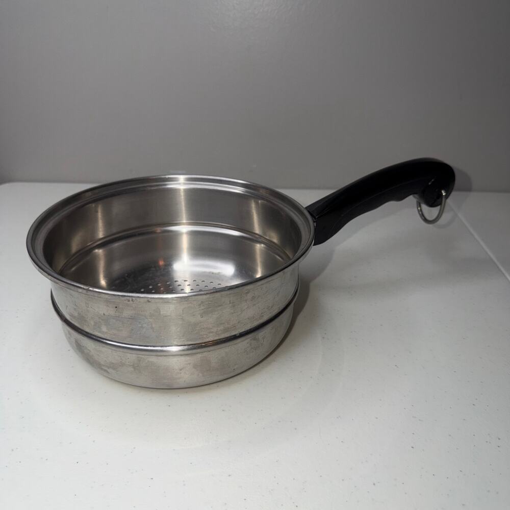 Saladmaster 8" Double Boiler Steamer Insert Strainer Colander Stainless Steel